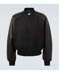 Givenchy - Leather-Trimmed Wool Bomber Jacket - Lyst