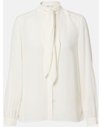 Tory Burch - Tie-Neck Georgette Blouse - Lyst