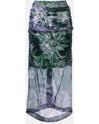 Dries Van Noten - Falda Midi En Mezcla De Seda Estampada - Lyst