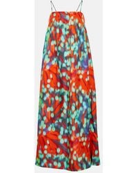 Asceno - Heather Printed Silk Maxi Dress - Lyst