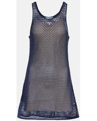 Prada - Vestido Corto En Malla De Algodon - Lyst