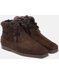 Totême - Suede And Faux Shearling Ankle Boots - Lyst