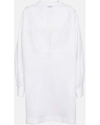Alaïa - Vestido Corto En Popelin De Algodon - Lyst