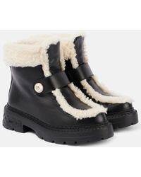 Jimmy Choo - Shea Shearling-Lined Leather Ankle Boots - Lyst
