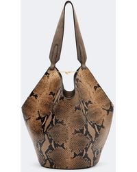 KHAITE - Lotus Small Leather And Suede Tote Bag - Lyst