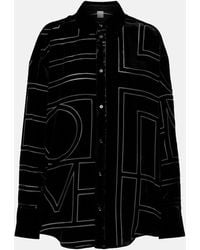 TOTEME - Logo Oversized Velvet Devore Shirt - Lyst