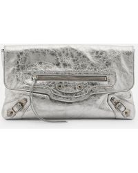 Balenciaga - Le City Metallic Leather Clutch - Lyst