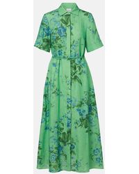 Erdem - Floral Linen Shirt Dress - Lyst