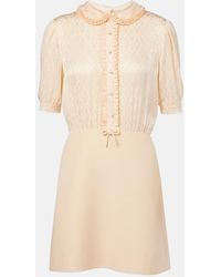 Valentino - Crepe Couture Toute La V Jacquard Minidress - Lyst
