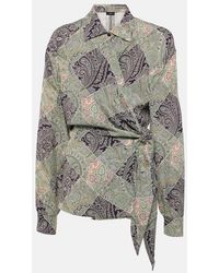Etro - Patchwork-Print Wraparound-Style Shirt - Lyst