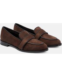 Aquazzura - Martin Shearling-lined Suede Loafers - Lyst