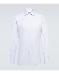 Zegna Gestreiftes Hemd - Weiß