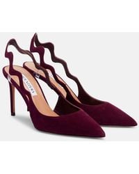 Aquazzura - Slingback-Pumps Artiste 85 Aus Veloursleder - Lyst