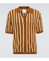 King & Tuckfield - Striped Virgin Wool Bowling Shirt - Lyst