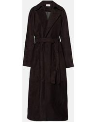 The Row - Mantel Poseidone Aus Veloursleder - Lyst