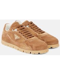 Prada - Baskets En Daim - Lyst