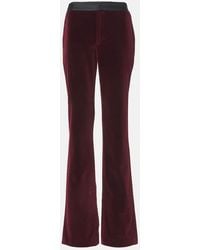 Tod's - High-Rise Cotton Velvet Flared Pants - Lyst