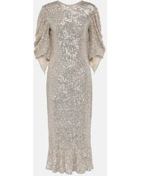 Roberta Einer - Drama Sequined Midi Dress - Lyst
