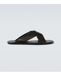 Saint Laurent - Carlyle Leather Sandals - Lyst