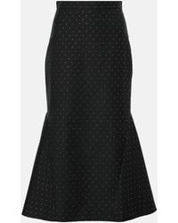 Erdem - Polka-Dot Cotton And Wool Lame Midi Skirt - Lyst