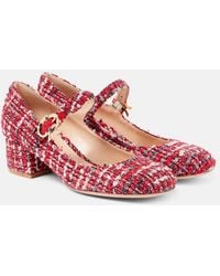 Gianvito Rossi - Mary Ribbon Boucle Mary Jane Pumps - Lyst