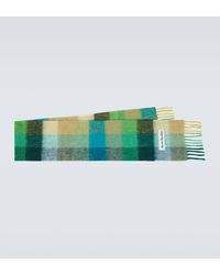 Acne Studios - Fringed Checked Wool-Blend Scarf - Lyst