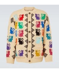 Valentino - Jacquard Virgin Wool Cardigan - Lyst