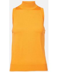 Carolina Herrera - Knitted Silk And Cotton Turtleneck Top - Lyst