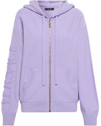 Versace Sweat-shirt a capuche en cachemire et laine - Violet