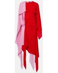 JW Anderson - Robe Midi En Soie A Cape - Lyst