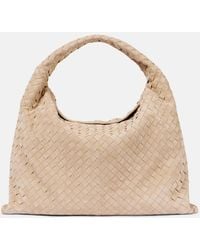 Bottega Veneta - Hop Large Intrecciato Suede Shoulder Bag - Lyst