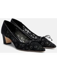 Manolo Blahnik - Martebal 50 Lace Bow-Detail Pumps - Lyst