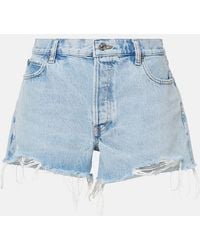 FRAME - The Hang Mid-Rise Denim Shorts - Lyst