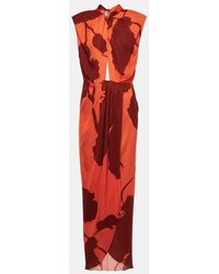 Johanna Ortiz - Cutout Floral Silk Maxi Dress - Lyst