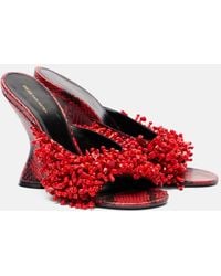Dries Van Noten - Verzierte Wedge-Pantoletten Aus Leder - Lyst