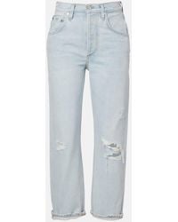 Citizens of Humanity - Dahlia Distressed Low-Rise Wide-Leg Jeans - Lyst