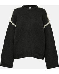 Totême - Embroidered Wool And Cashmere Sweater - Lyst