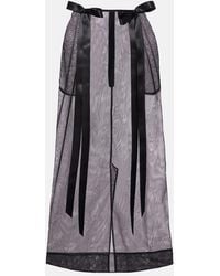 Simone Rocha - Bow-Detail Sheer Tulle Midi Skirt - Lyst