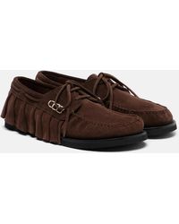JW Anderson - Ruffled Suede Boat Shoes - Lyst
