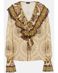 Etro - Blusa En Mezcla De Seda Con Paisley - Lyst