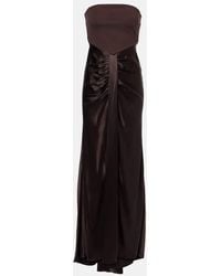 STAUD - Wayfaring Gathered Strapless Midi Dress - Lyst