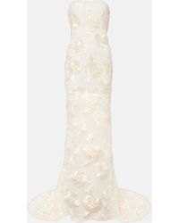 ROTATE BIRGER CHRISTENSEN - Bridal Alberty Floral-applique Mesh Gown - Lyst