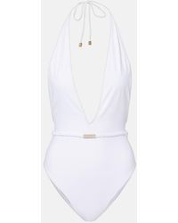 Gucci - Halterneck Jersey Bodysuit - Lyst