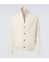 Allude - Ribbed-Knit Wool And Cashmere Cardigan - Lyst