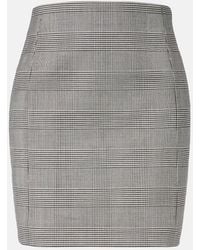 Balmain - Houndstooth Wool-Blend Miniskirt - Lyst