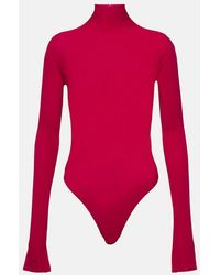 Alaïa - Turtleneck Jersey Bodysuit - Lyst