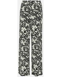 Stella McCartney - Printed Wide-leg Silk Pants - Lyst
