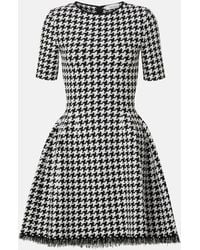 McQueen - Vestido Corto Con Pata De Gallo En Jacquard - Lyst