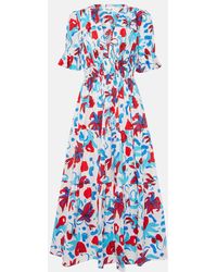 Diane von Furstenberg - Avery Floral Cotton-blend Maxi Dress - Lyst