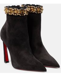 Christian Louboutin - Asteroispikes Embellished Suede Ankle Boots - Lyst